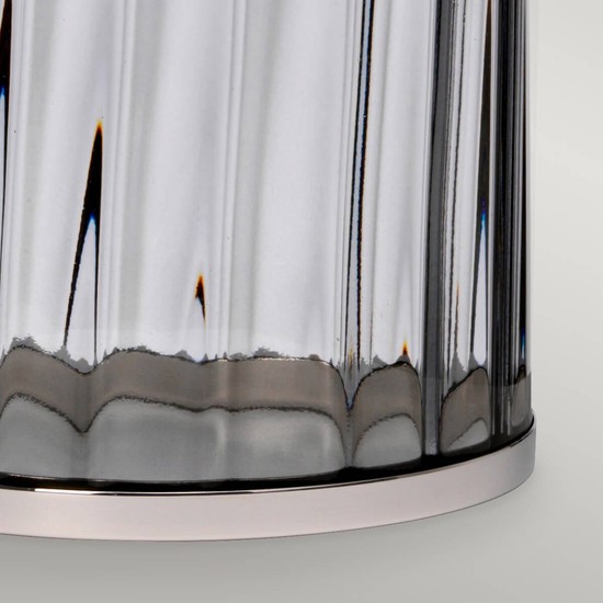 Elstead Reno Tischleuchte E27 Poliertes Nickel Walfisch Blau