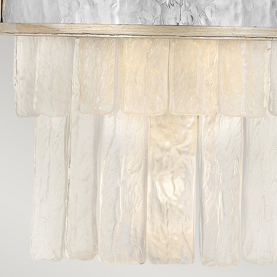 Elstead Reverie Wandleuchte E14 2-fach Champagner-Gold Kristallpaneele mit gehämmertem Edelstahl-Schirm