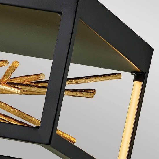 Elstead Styx LED Deckenleuchte 22cm Schwarz und vergoldetes Gold