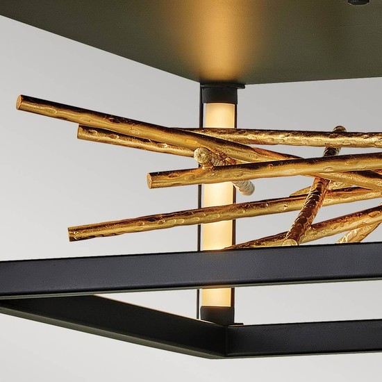 Elstead Styx LED Deckenleuchte 22cm Schwarz und vergoldetes Gold