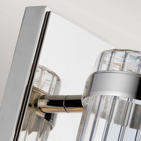 Elstead Wellington Wandleuchte E27 Poliertes Chrom Klar IP44