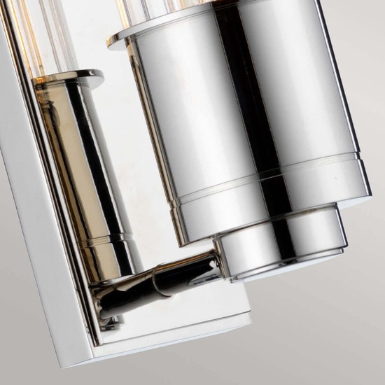 Elstead Wellington Wandleuchte E27 Poliertes Chrom Klar IP44