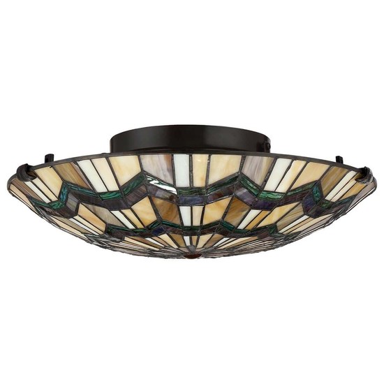 Elstead Alcott Deckenleuchte E27 2-fach 14cm Valiant Bronze