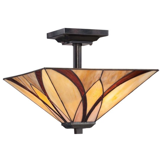 Elstead Asheville Deckenleuchte E27 2-fach 31cm Valiant Bronze