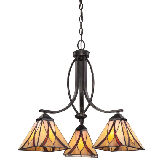 Elstead Asheville Kronleuchter E27 3-fach Valiant Bronze