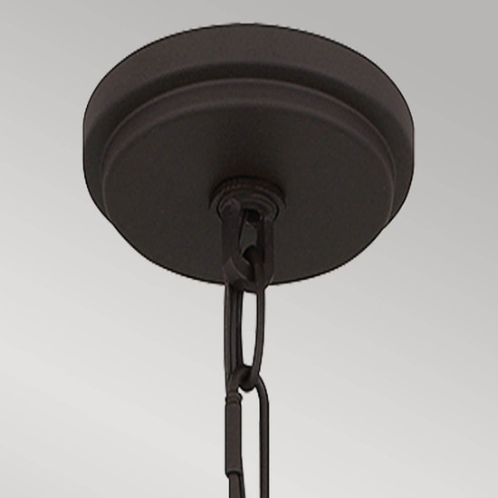 Elstead Brecken Pendelleuchte E27 2-fach Gealterte Bronze und Opalglas-Schirm mit Einfassung Opalglas