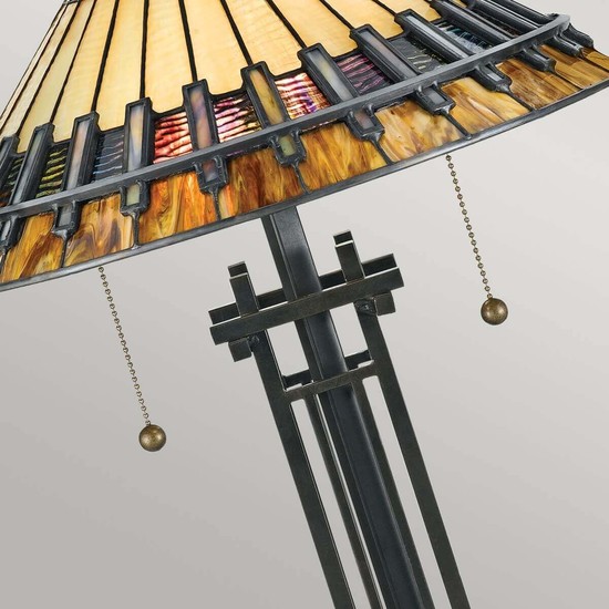 Elstead Chastain Tischleuchte E27 2-fach Vintage-Bronze