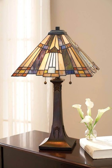Elstead Inglenook Tischleuchte E27 2-fach Valiant Bronze