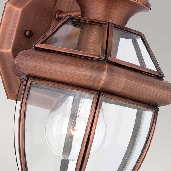 Elstead Newbury Außen-Wandleuchte E27 31cm Gealtertes Kupfer IP44