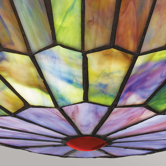 Elstead Watkins Deckenleuchte E27 2-fach Valiant Bronze und Kunstglas-Schirm Kunstglas