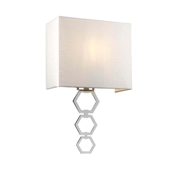 Elstead Ria Wandleuchte E27 Medium Poliertes Chrom Elfenbeinfarbe
