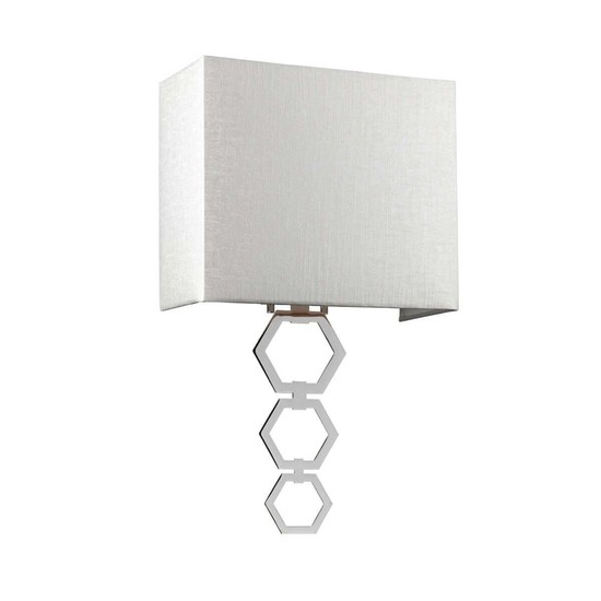 Elstead Ria Wandleuchte E27 Medium Poliertes Chrom Elfenbeinfarbe