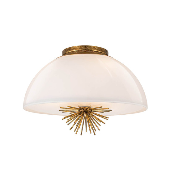 Elstead Staring Pendelleuchte E14 3-fach Gebeiztes Gold Opal