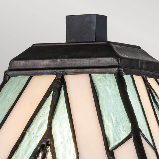 Elstead Alderley Tischlampe E14 Vintage-Bronze Tiffanyglas