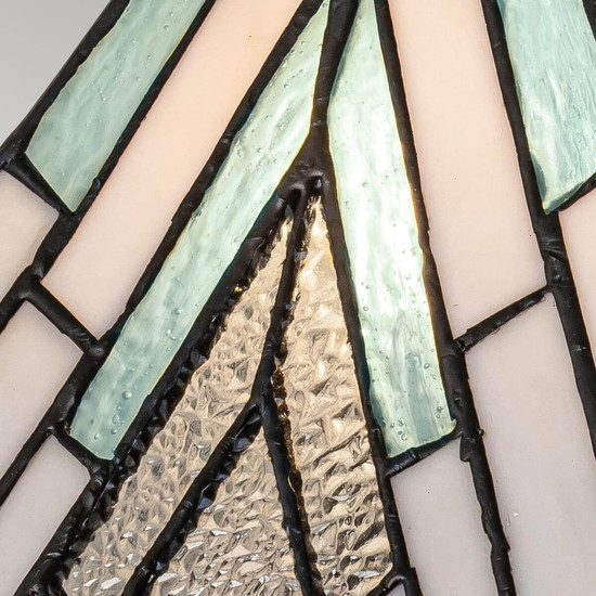 Elstead Alderley Tischlampe E14 Vintage-Bronze Tiffanyglas