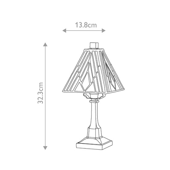 Elstead Alderley Tischlampe E14 Vintage-Bronze Tiffanyglas klein