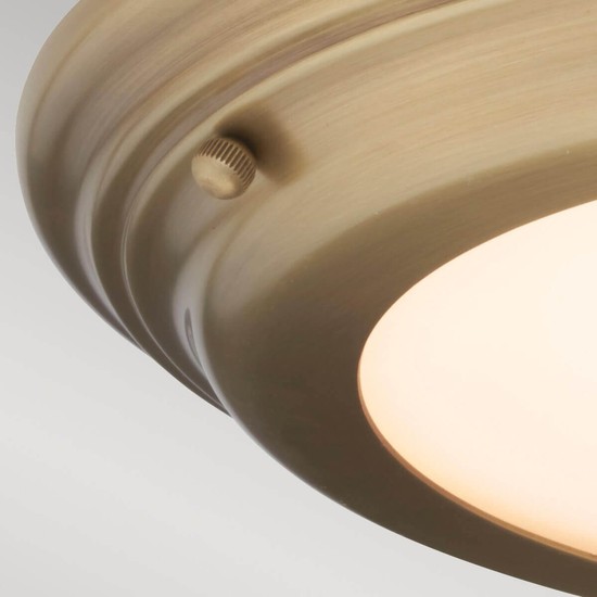 Elstead Welland LED Deckenleuchte 4cm Gealtertes Messing IP54