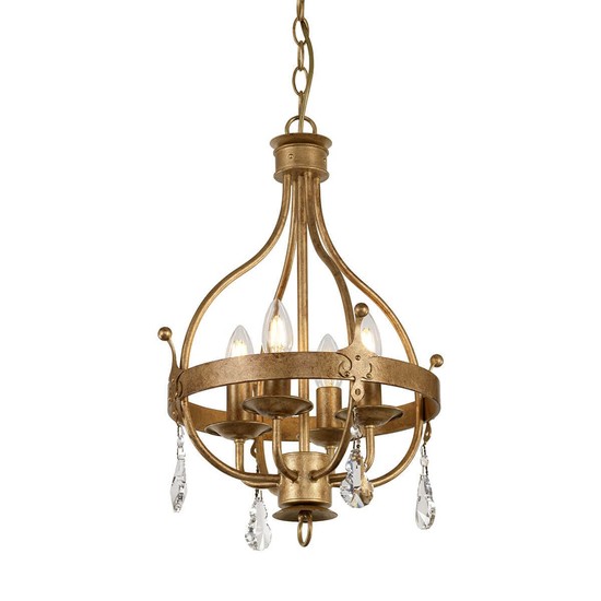 Elstead Windsor Hängeleuchte E14 4-fach Gold Patina, Made in UK