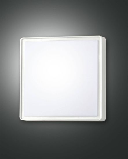 Fabas Luce LED Außen-Deckenleuchte Oban 240x95mm 15W Neutralweiß IP65 Weiß, made in Italy