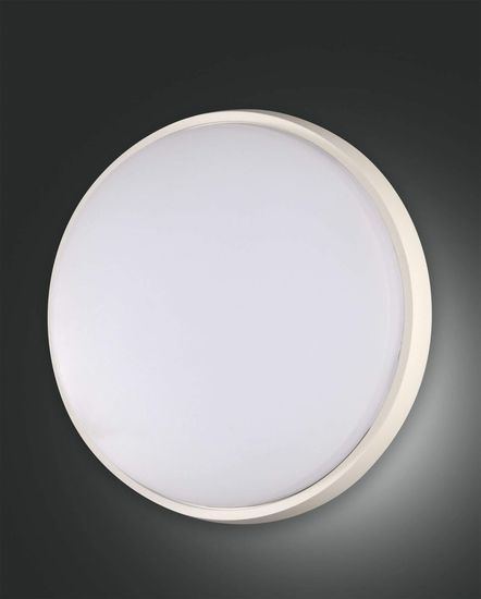 Fabas Luce LED Außen-Deckenleuchte Olly Ø300mm 30W Warmweiß IP54 Weiß