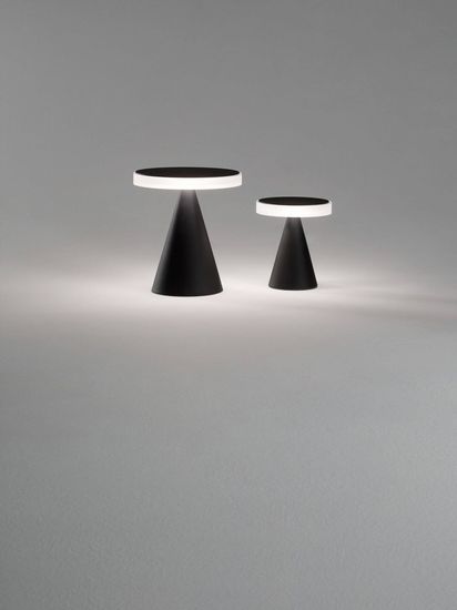 Fabas Luce LED Tischleuchte Neutra Ø170mm 8W Warmweiß Schwarz dimmbar