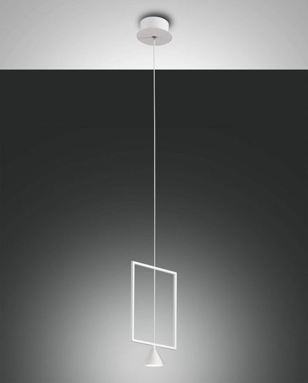Fabas Luce LED Pendelleuchte Sirio 2000x180mm 8W Warmweiß Weiß