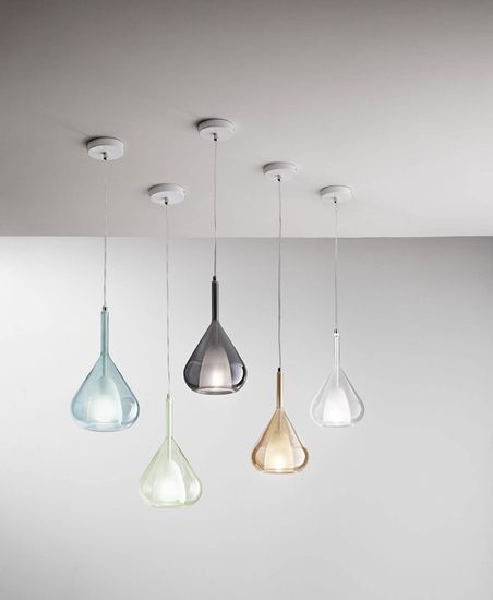 Fabas Luce Pendelleuchte Lila E27 Ø200mm Bernstein