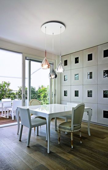 Fabas Luce Pendelleuchte Lila E27 Ø500mm Bernstein