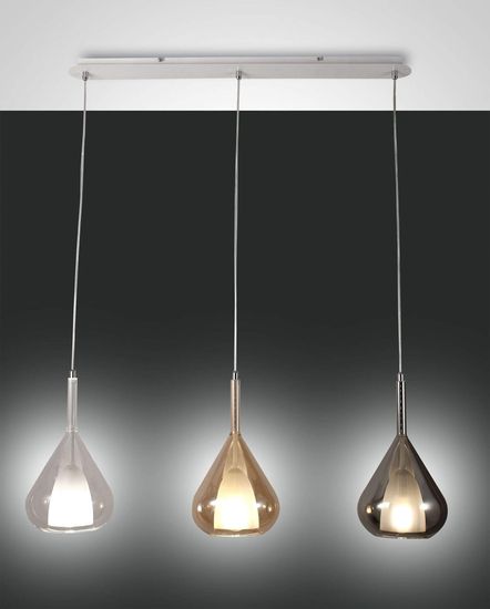 Fabas Luce Pendelleuchte Lila E27 2000x1030mm Bernstein