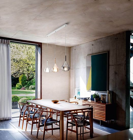 Fabas Luce Pendelleuchte Lila E27 2000x1030mm Bernstein