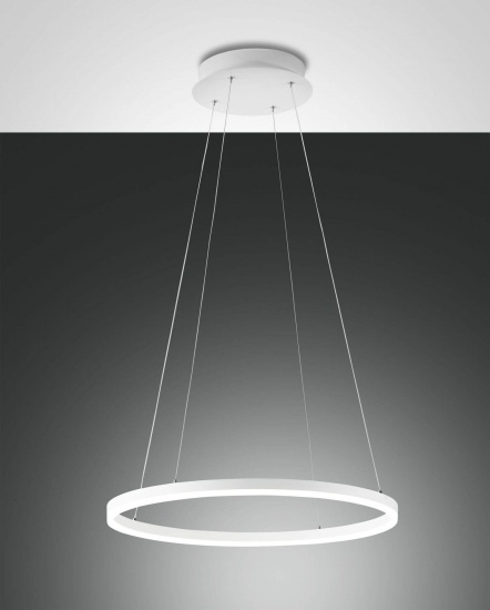 Fabas Luce LED Pendelleuchte Giotto Ø600mm 36W Warmweiß Weiß dimmbar