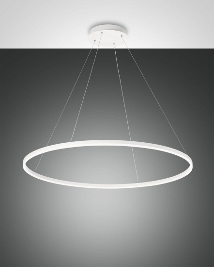 Fabas Luce LED Pendelleuchte Giotto Ø1000mm 60W Warmweiß Weiß dimmbar