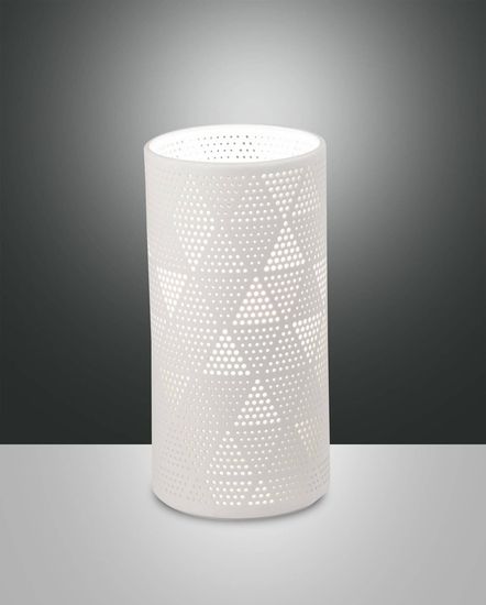 Fabas Luce Tischleuchte Micol E27 Ø100mm Weiß