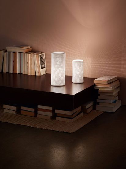 Fabas Luce Tischleuchte Micol E27 Ø100mm Weiß