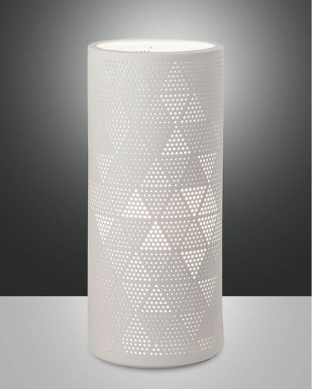 Fabas Luce Tischleuchte Micol E27 Ø120mm Weiß