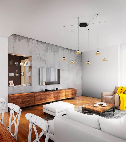 Fabas Luce LED Pendelleuchte Arabella Ø140mm 48W Warmweiß Bernstein dimmbar