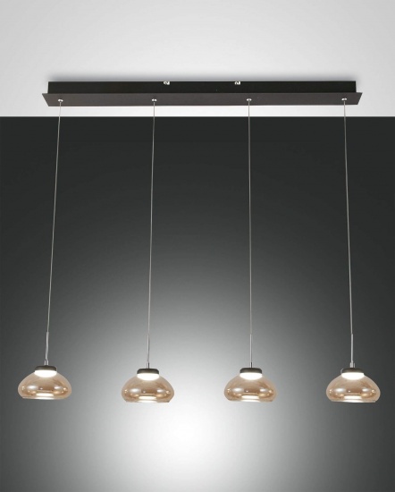 Fabas Luce LED Pendelleuchte Arabella 2000x140mm 32W Warmweiß Bernstein dimmbar