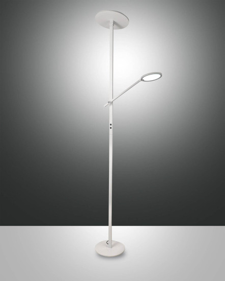 Fabas Luce LED Stehleuchte Regina 90Ra 1880x500mm 36+12W Warmweiß Weiß dimmbar