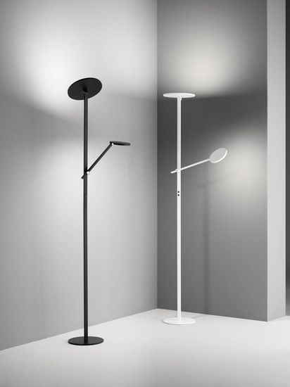 Fabas Luce LED Stehleuchte Regina 90Ra 1880x500mm 36+12W Warmweiß Weiß dimmbar