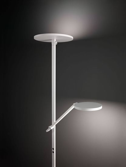 Fabas Luce LED Stehleuchte Regina 90Ra 1880x500mm 36+12W Warmweiß Weiß dimmbar