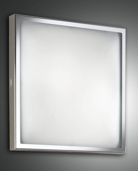 Fabas Luce LED Deckenleuchte Osaka 120x400mm 24W Warmweiß verchromt, made in Italy