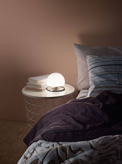 Fabas Luce Tischleuchte Morgana G9 Ø150mm Warmweiß Chromfarben dimmbar