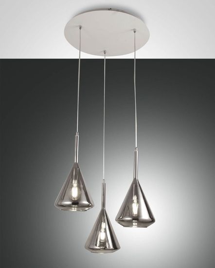Fabas Luce Pendelleuchte Tris E27 Ø520mm Grau