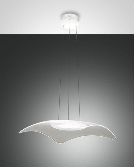 Fabas Luce LED Pendelleuchte Ibiza 2000x500mm 32W Warmweiß Weiß dimmbar