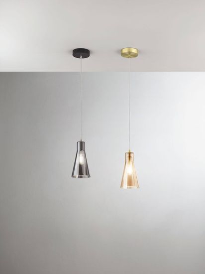 Fabas Luce Pendelleuchte Dafne E27 Ø140mm Schwarz