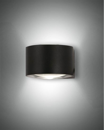 Fabas Luce LED Außen-Wandleuchte Lao 70x120mm 12W Warmweiß IP65 Schwarz