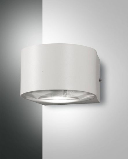 Fabas Luce LED Außen-Wandleuchte Lao 70x120mm 12W Warmweiß IP65 Weiß