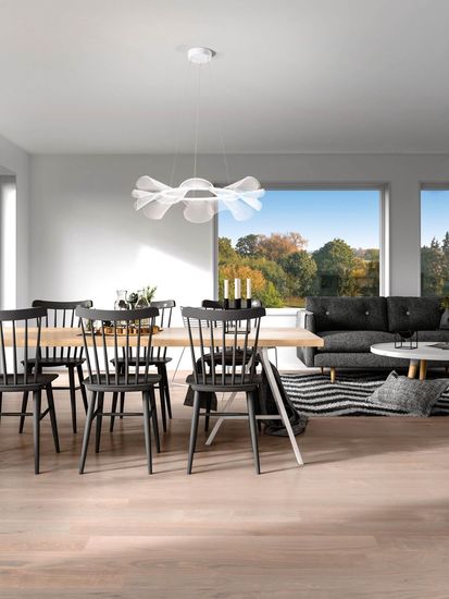 Fabas Luce LED Pendelleuchte Sylvie Ø720mm 40W Warmweiß Weiß dimmbar