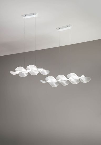 Fabas Luce LED Pendelleuchte Sylvie 2000x370mm 30W Warmweiß Weiß dimmbar