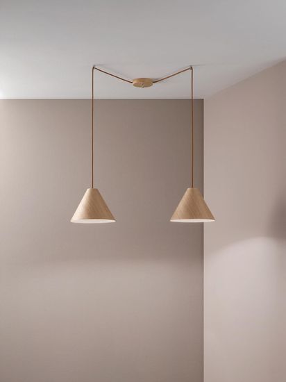 Fabas Luce Pendelleuchte Esino E27 3500x3500mm Eichenholz